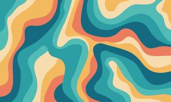 Abstract colorful wavy groovy psychedelic vector background