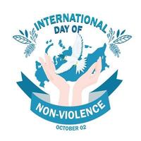 dia internacional de la no violencia vector