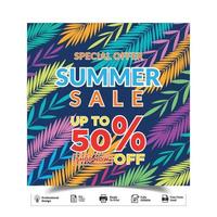 Summer Sale social media banner template vector