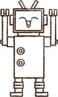 dibujo al carboncillo de un robot vector