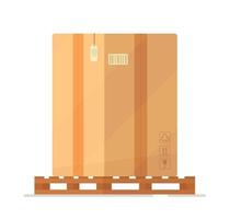 Vector illustration of a large cardboard box isolated on a white background. Cardboard package for delivery.