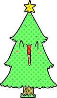 cartoon christmas tree vector