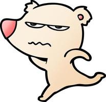 annoyed bear cartoon running vector