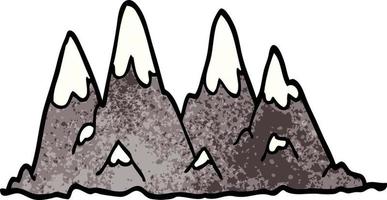 cartoon doodle mountain range vector