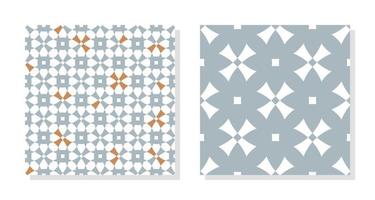 Set of two seamless abstract geometric decorative patterns vector