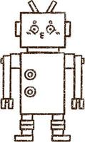 dibujo al carboncillo de un robot vector