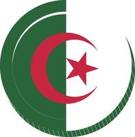 Algeria Flag vector hand drawn,Algerian Dinar vector hand drawn