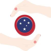 dibujado a mano de vector de bandera de samoa, dibujado a mano de vector de tala de samoa