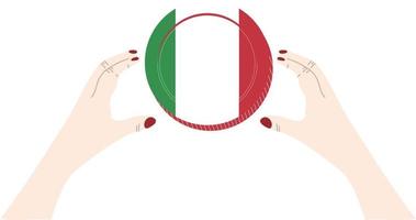 Italian Flag vector hand drawn,EUR vector hand drawn