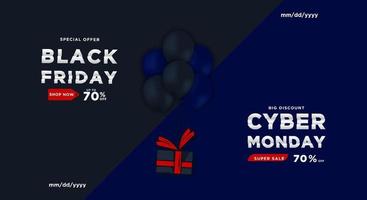 Black Friday and Cyber Monday. vector