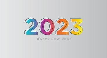 feliz año nuevo 2023, banner horizontal. plantilla de diseño de portada de folleto o calendario. vector