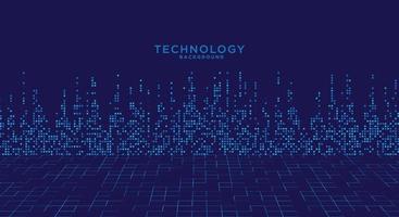 Digital data square blue pattern. Digital technology background. vector