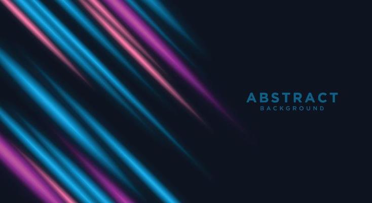 Modern abstract speed line movement. Colorful dynamic motion on blue background.