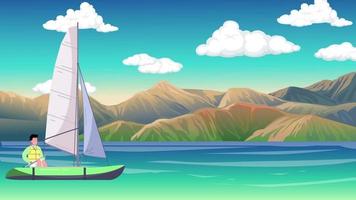 Yachting Near The Tropical Island video