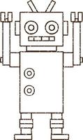 Robot Charcoal Drawing vector