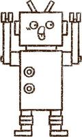 dibujo al carboncillo de un robot vector