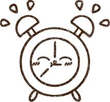 Alarm Clock Charcoal Drawing vector