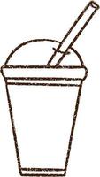 dibujo al carbón de café helado vector