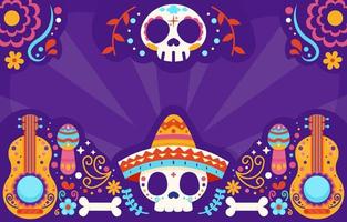 concepto de fondo de calavera de azúcar calavera vector