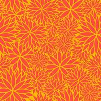 Seamless pattern of chrysanthemums in Asian style. Vector illustration