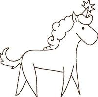 Unicorn Charcoal Drawing vector
