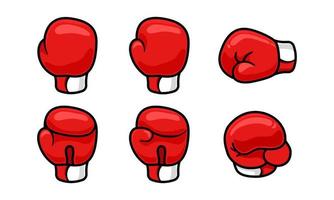 conjunto de guantes de boxeo rojos aislados vector
