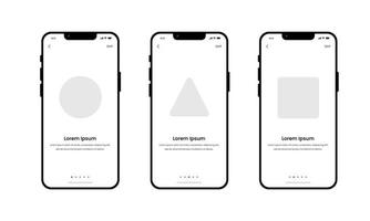 mockup ui ux design presenta al usuario la aplicación antes de usar cada paso vector