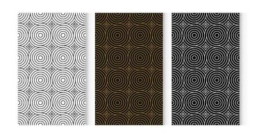 Seamless pattern circle 3 styles. White, Brown, Black. vector