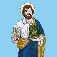 Saint Luke the Evangelist Colored Vector Illustration