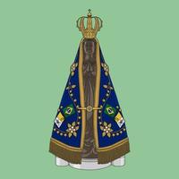 Our Lady of Conception Aparecida Colored Vector Illustration