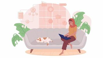 Home office concept animation. Young woman working from home Freelance work concept. Alpha channel added. 7689162 Stock Video at Vecteezy Home office concept animation. Young woman working from home Freelance work concept. Alpha channel added. 7689162 Stock Video at Vecteezy