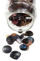 glass jar with buttons isolated photo