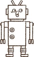 Robot Charcoal Drawing vector