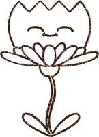 dibujo al carboncillo flor feliz vector