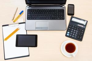 business still life - top view of office table photo