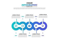 diseño infográfico en cadena con 5 pasos para visualización de datos, diagrama, informe anual, diseño web, presentación. plantilla de negocio de vectores