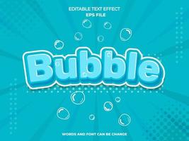 bubble text effect, font editable, typography, 3d text. vector template