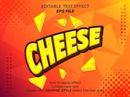 efecto de texto de queso, fuente editable, tipografía, texto 3d. plantilla vectorial vector