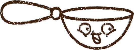 Frying Pan Charcoal Drawing vector