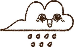 Rain Cloud Charcoal Drawing vector