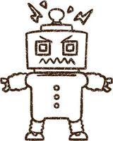 Angry Robot Charcoal Drawing vector