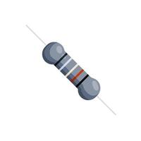 Resistor. Electrical engineering and electronics with two pins on white background vector