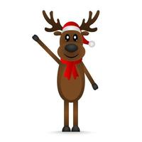 Reindeer peeking sideways on a white background vector