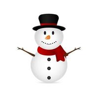Christmas Snowman on white background vector