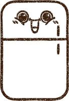 Refrigerator Charcoal Drawing vector