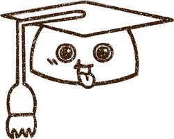 Graduation Cap Charcoal Drawing vector