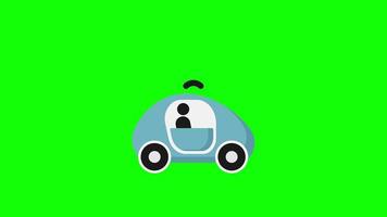 wireless automatic car icon Animation. Vehicle loop animation with alpha channel, green screen. video