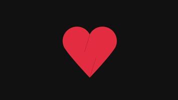 rood liefde of hart knal omhoog icoon animatie.hart ritme concept voor Valentijnsdag dag en moeder dag. liefde en gevoelens. lus animatie met alpha kanaal, groen scherm. video