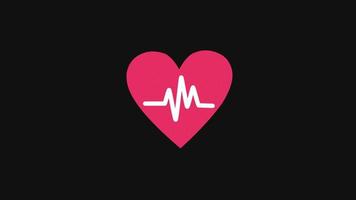 rood liefde of hart knal omhoog icoon animatie.hart ritme concept voor Valentijnsdag dag en moeder dag. liefde en gevoelens. lus animatie met alpha kanaal, groen scherm. video