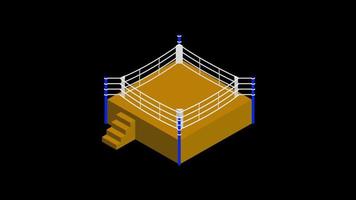 icono del ring de boxeo, escenario, juego de lucha, animación en bucle con canal alfa. video